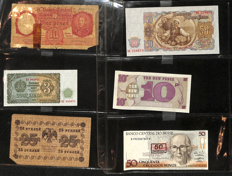  Lot of (27) Early 1900s - 2000s Foreign Paper Currency