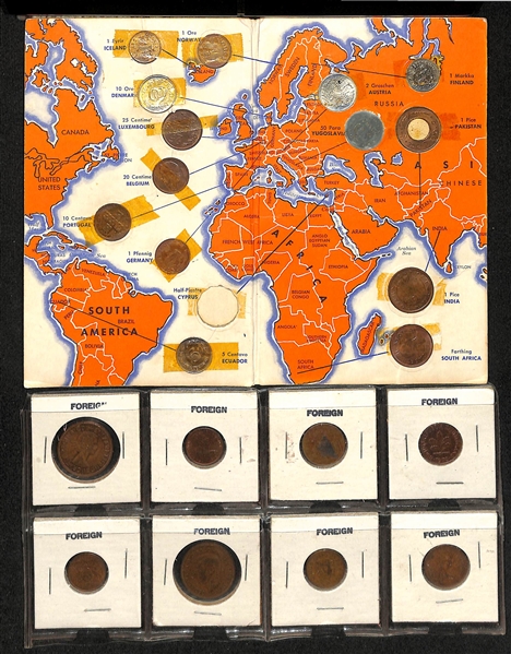  Lot of Approx (60+) Foreign Coins & Commemmorative Coins