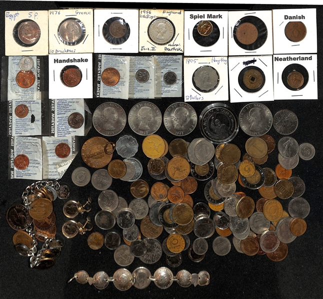  Lot of Approx (60+) Foreign Coins & Commemmorative Coins