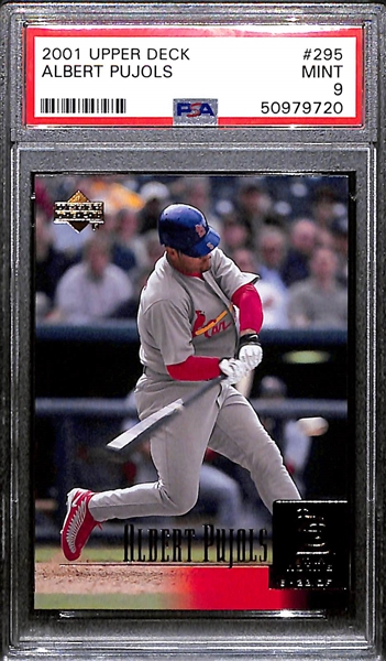 2001 Upper Deck Albert Pujols #295 Rookie Card Graded PSA 9 Mint