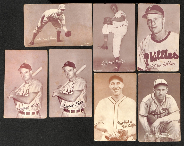 Lot of (60) 1940s - 1950s Baseball Exhibit Cards w. PeeWee Reese