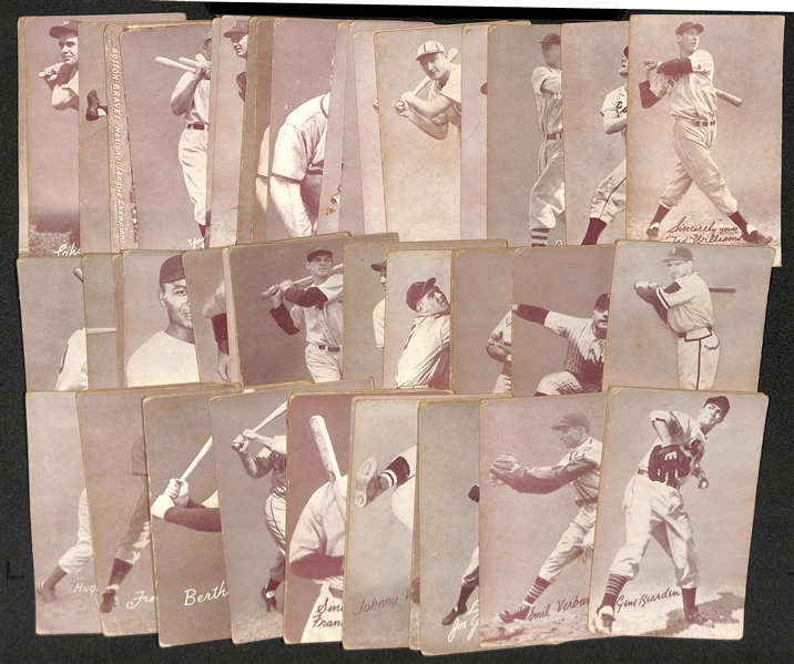 Lot of (60) 1940s - 1950s Baseball Exhibit Cards w. Ted Williams