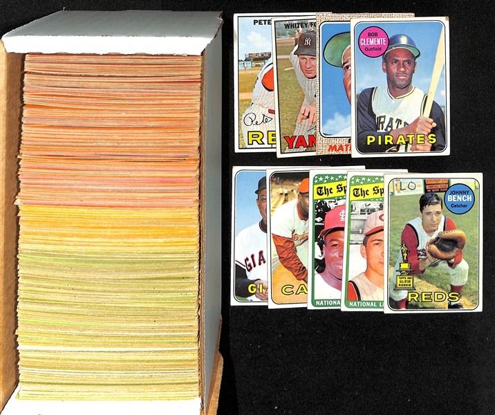  Lot of Approx (300+) 1967-1969 Topps Baseball Cards w. 1967 Pete Rose