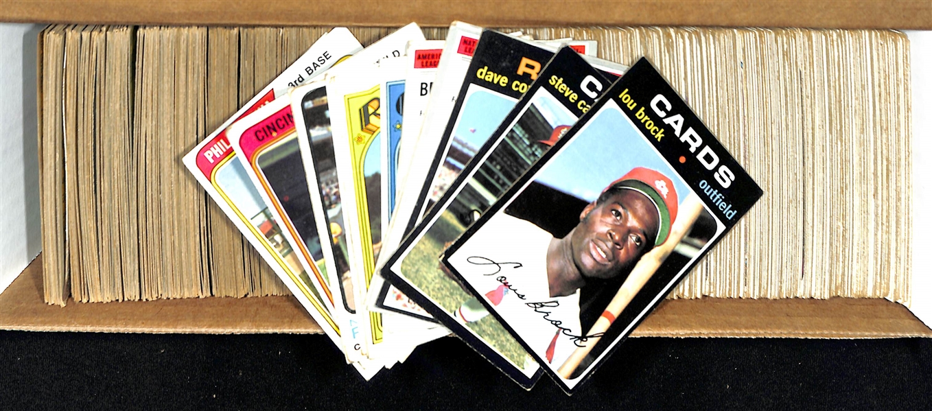  Lot of (500+) 1970-1974 Topps Baseball Cards w. 1971 Lou Brock