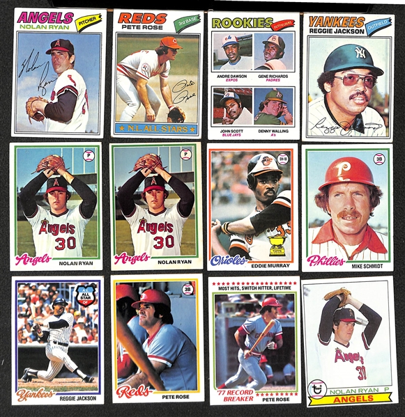  Lot of Approx (1000) 1975-1979 Topps Baseball w. 1975 Nolan Ryan x2