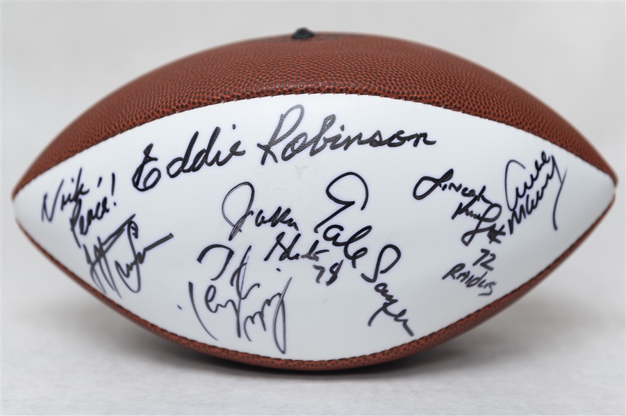 Super Bowl XXXII Autographed Football w. (12+) Signatures Inc. Peyton Manning, Gale Sayers and Others (JSA Cert.)