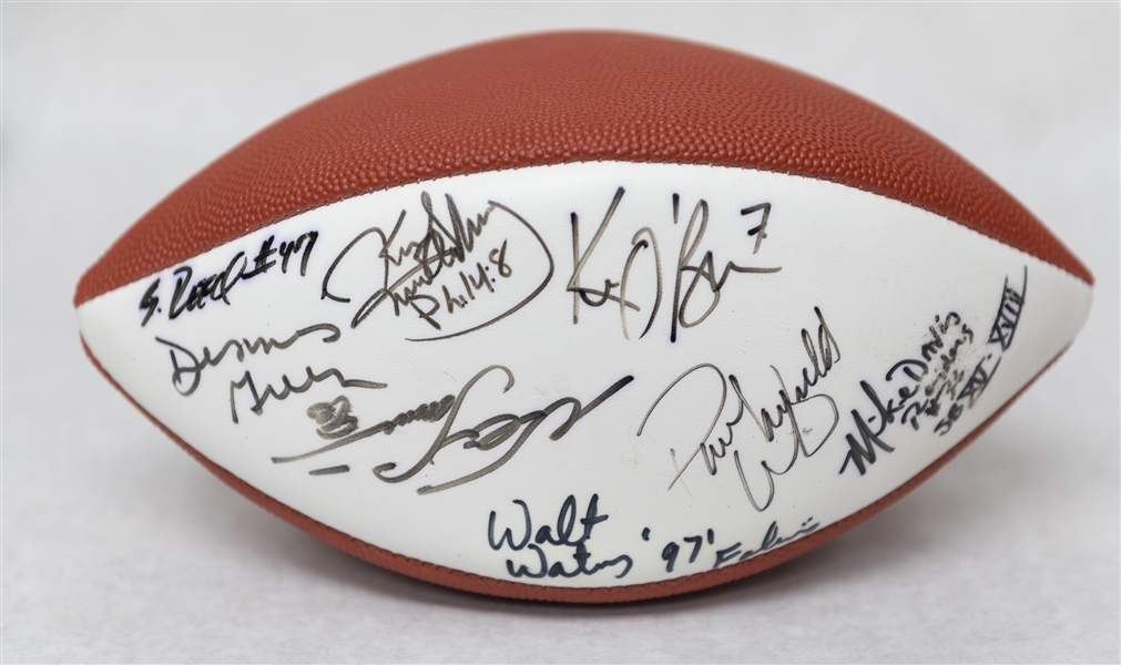 Lot of (3) Super Bowl XXX Autographed Footballs w. Over (30+) Signatures Inc. Chris Carter, Curtis Martin, Others (JSA Auction Letter)