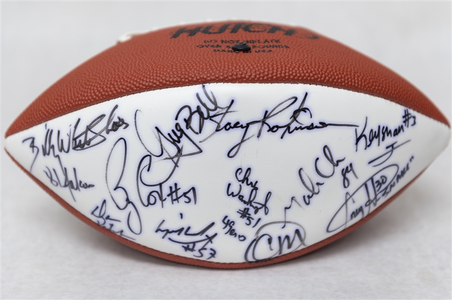 Lot of (3) Super Bowl XXX Autographed Footballs w. Over (30+) Signatures Inc. Chris Carter, Curtis Martin, Others (JSA Auction Letter)