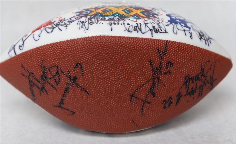 Lot of (2) Super Bowl XXX Autographed Footballs w. (25+) Signatures Including Gale Sayers, Roger Staubach (JSA Auction Letter)