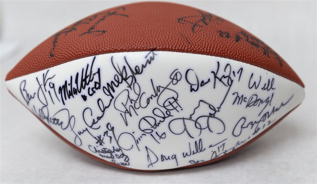 Lot of (2) Super Bowl XXX Autographed Footballs w. (25+) Signatures Including Gale Sayers, Roger Staubach (JSA Auction Letter)