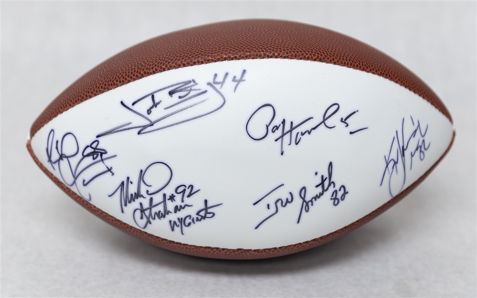 Lot of (3) Multi Autographed Super Bowl Footballs w. (35+) Signatures Inc. Frank Gifford, Tom Landry, Staubach and More! (JSA Auction Letter)