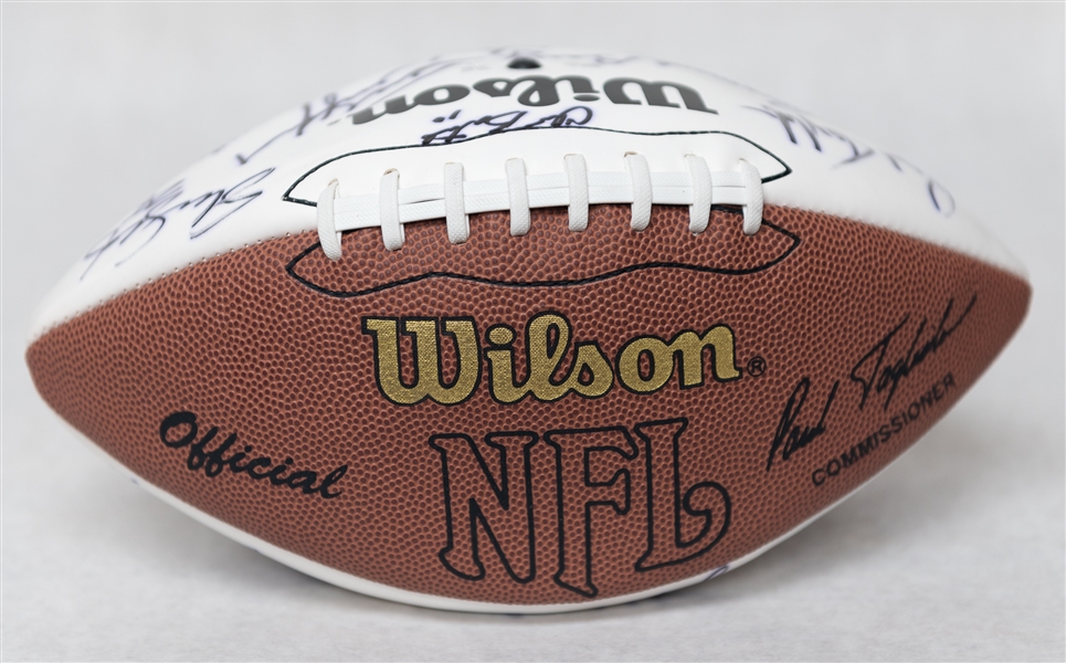 Lot of (3) Multi Autographed Super Bowl Footballs w. (35+) Signatures Inc. Frank Gifford, Tom Landry, Staubach and More! (JSA Auction Letter)