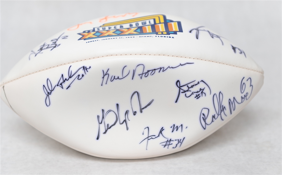 Lot of (3) Multi Autographed Super Bowl Footballs w. (35+) Signatures Inc. Frank Gifford, Tom Landry, Staubach and More! (JSA Auction Letter)