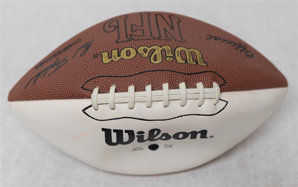 Lot of (3) Multi Autographed Super Bowl Footballs w. (35+) Signatures Inc. Frank Gifford, Tom Landry, Staubach and More! (JSA Auction Letter)