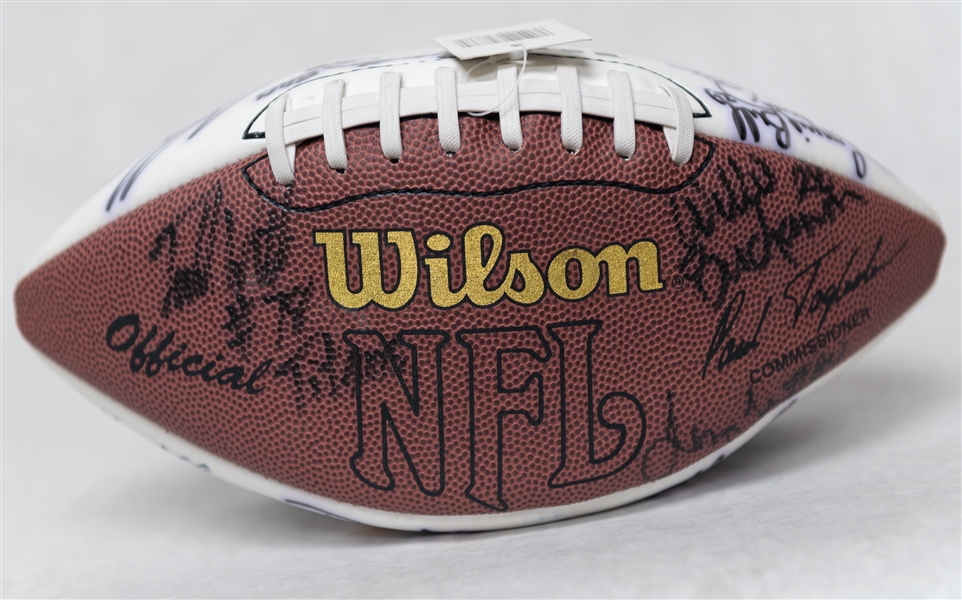 Lot of (2) Super Bowl XXXVIII Autographed Footballs w. (20+) Signatures Inc. Chris Berman (JSA Auction Letter)