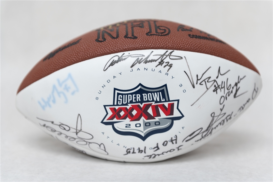 Super Bowl XXXIV Autographed Football w. (20+) Signatures Including Wayne Gretzky, Joe Namath (JSA Cert.)