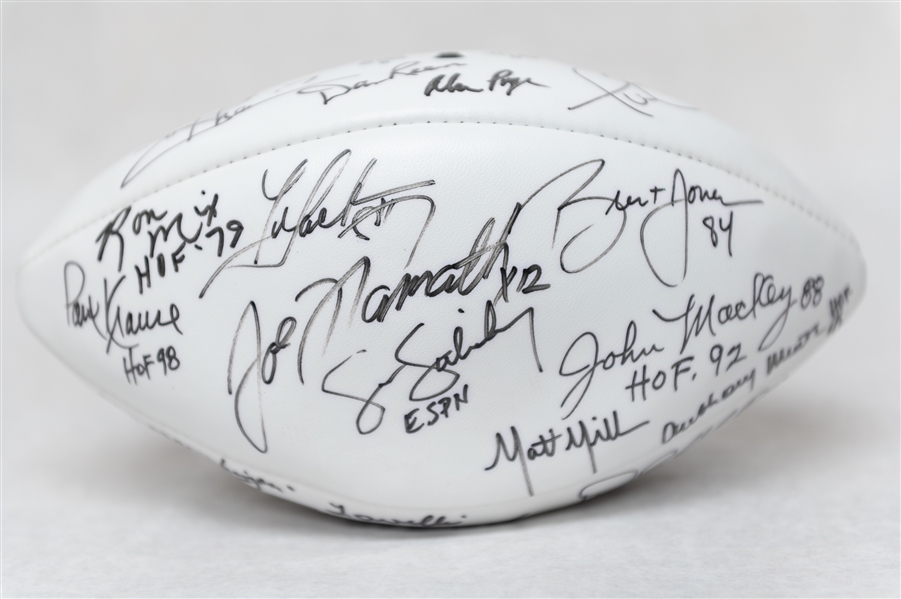 Super Bowl XXXIV Autographed Football w. (20+) Signatures Including Wayne Gretzky, Joe Namath (JSA Cert.)