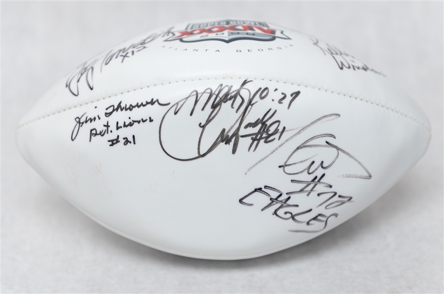 Super Bowl XXXIV Autographed Football w. (7) Signatures Inc. Emmitt Smith 2x, Joe Namath (JSA Cert.)