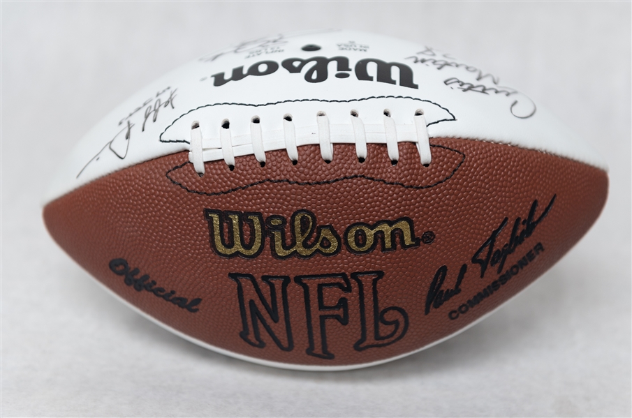 Super Bowl XXXIV Autographed Football w. (7) Signatures Inc. Emmitt Smith 2x, Joe Namath (JSA Cert.)
