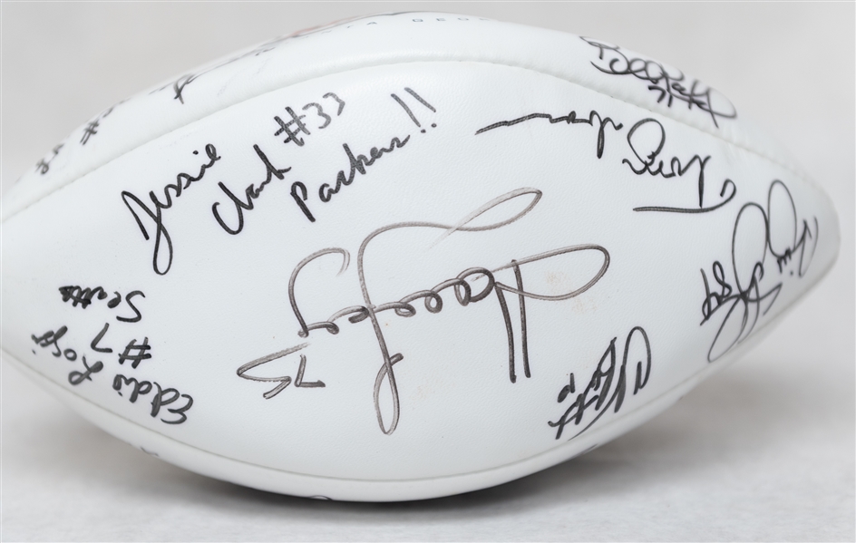 Lot of (3) Autographed Footballs w. (13) Signatures Inc. Joe Namath, Tony Gonzalez (JSA Auction Letter)