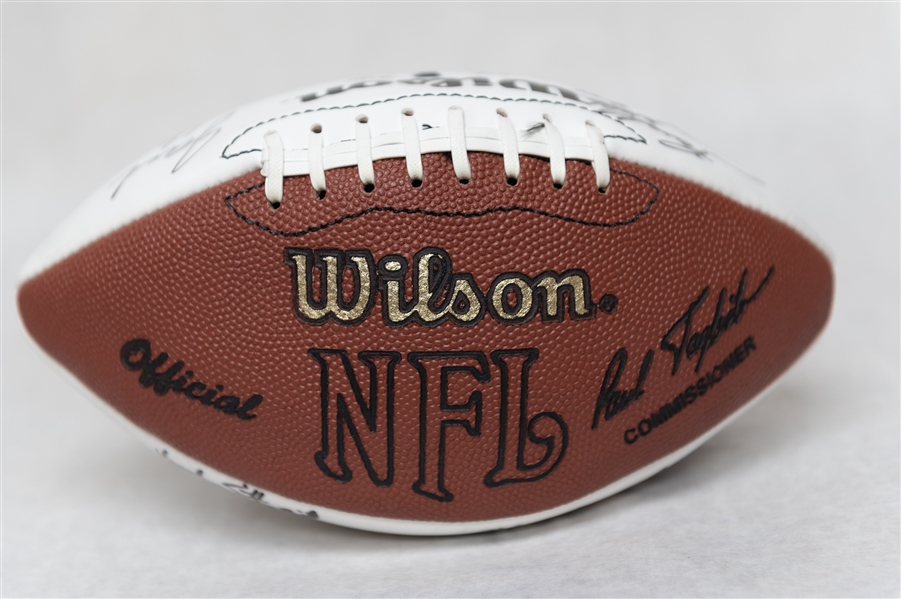 Autographed Football w. (20+) Signatures Inc. Tom Landry, Anthony Munoz, & Jack Hamm (JSA Auction Letter)