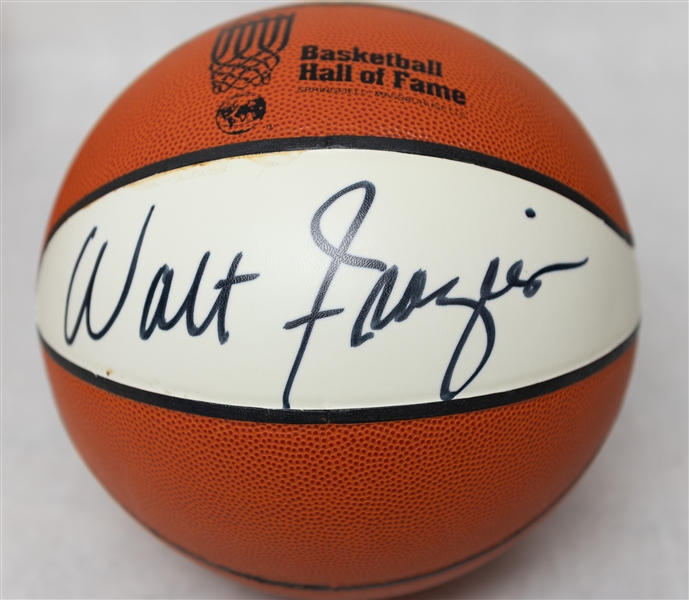 Lot of (2) Autographed Basketballs w. Walt Frazier and Shaquille O'Neal (JSA Auction Letter)