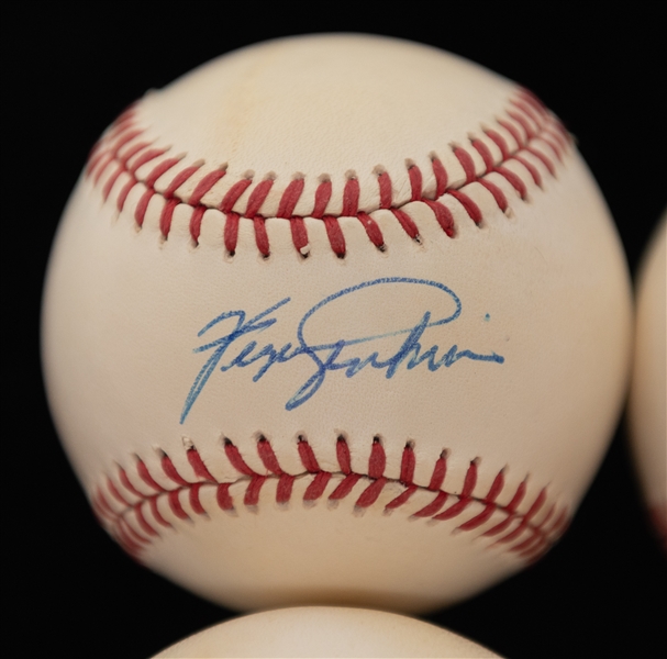 Lot of (4) MLB Pitchers Autographed Rawlings Baseballs w. Bob Gibson, Juan Marichal, and others (JSA Auction Letter)