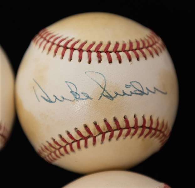 Lot of (12) Autographed Baseballs w. Duke Snider, Enos Slaughter, Bobby Shantz, Joe DeMaestri and Others (JSA Auction Letter)