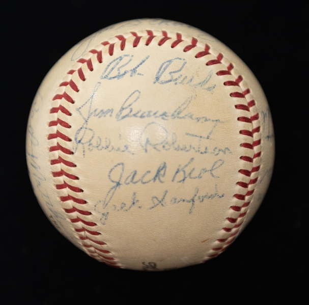 Lot of (3) Multi-Signed Baseballs w. Mike Schmidt, Warren Spahn, Frank Robinson, and Others (JSA Auction Letter)