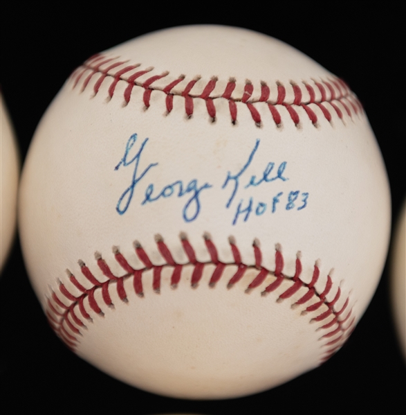 Lot of (6) HOF Autographed Baseballs w. Killebrew, Spahn, Snider, Kell, and Ford (JSA Auction Letter)