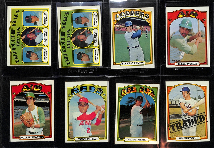 Lot of (25) 1972 Topps Baseball with (2) Carlton Fisk Rookies, and Stars