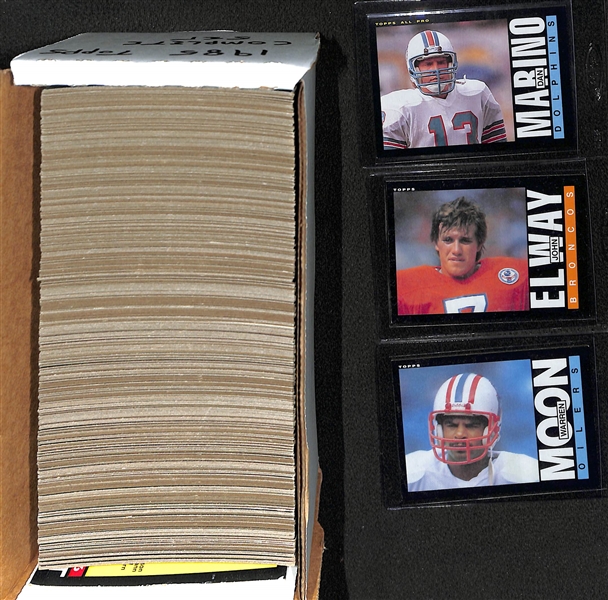 Huge Mixed Sports Lot w. 1985 Topps Football Complete Set, Justin Herbert RC PSA 10, Sealed Basketball Cards, 2021 Spectra Baseball