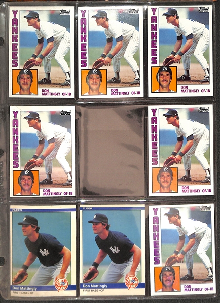 Lot of (240+) Don Mattingly Baseball Cards w. (6) Topps and (2) Fleer Rookies