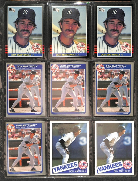 Lot of (240+) Don Mattingly Baseball Cards w. (6) Topps and (2) Fleer Rookies