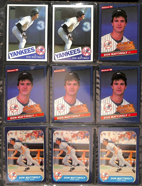 Lot of (240+) Don Mattingly Baseball Cards w. (6) Topps and (2) Fleer Rookies