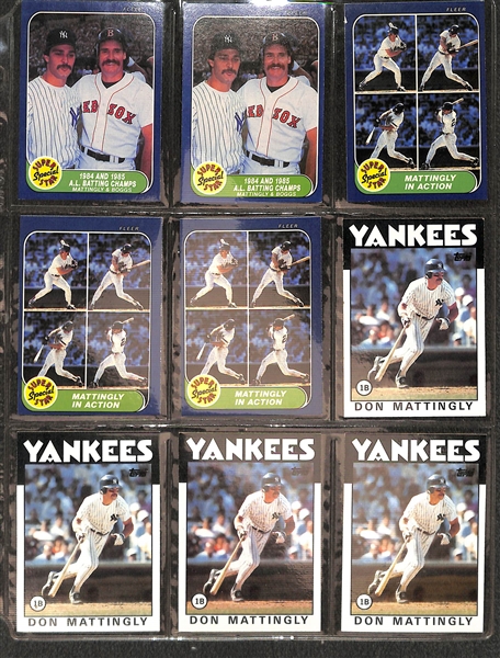Lot of (240+) Don Mattingly Baseball Cards w. (6) Topps and (2) Fleer Rookies