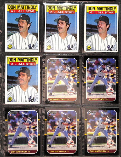 Lot of (240+) Don Mattingly Baseball Cards w. (6) Topps and (2) Fleer Rookies