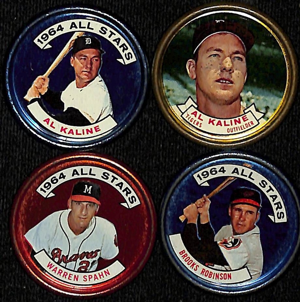 Lot of (13) 1964 Topps Coins w. Both Mickey Mantle All Stars
