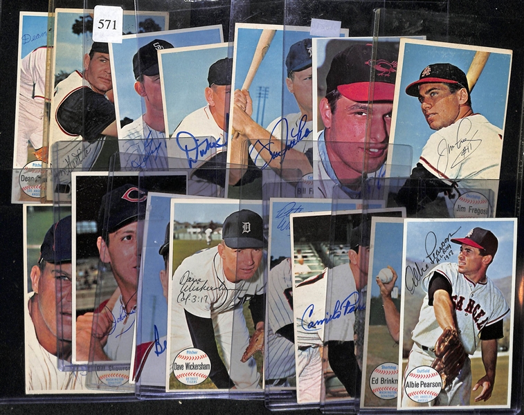 Lot of (15) Autographed 1964 Topps Giants American League Baseball Cards w. Jim Fregosi