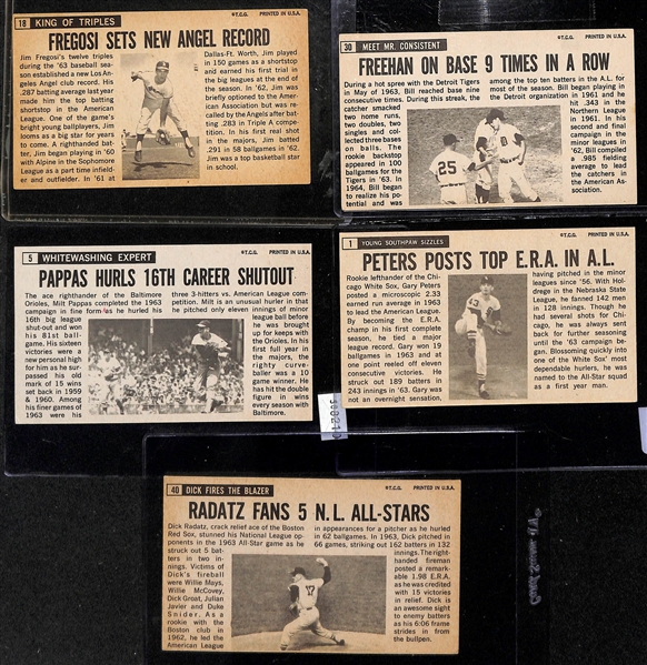 Lot of (15) Autographed 1964 Topps Giants American League Baseball Cards w. Jim Fregosi