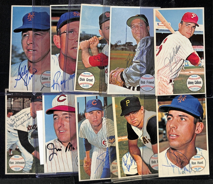 Lot of (10) Autographed 1964 Topps Giants National League Baseball Cards w. Johnny Callison