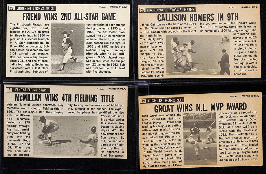 Lot of (10) Autographed 1964 Topps Giants National League Baseball Cards w. Johnny Callison