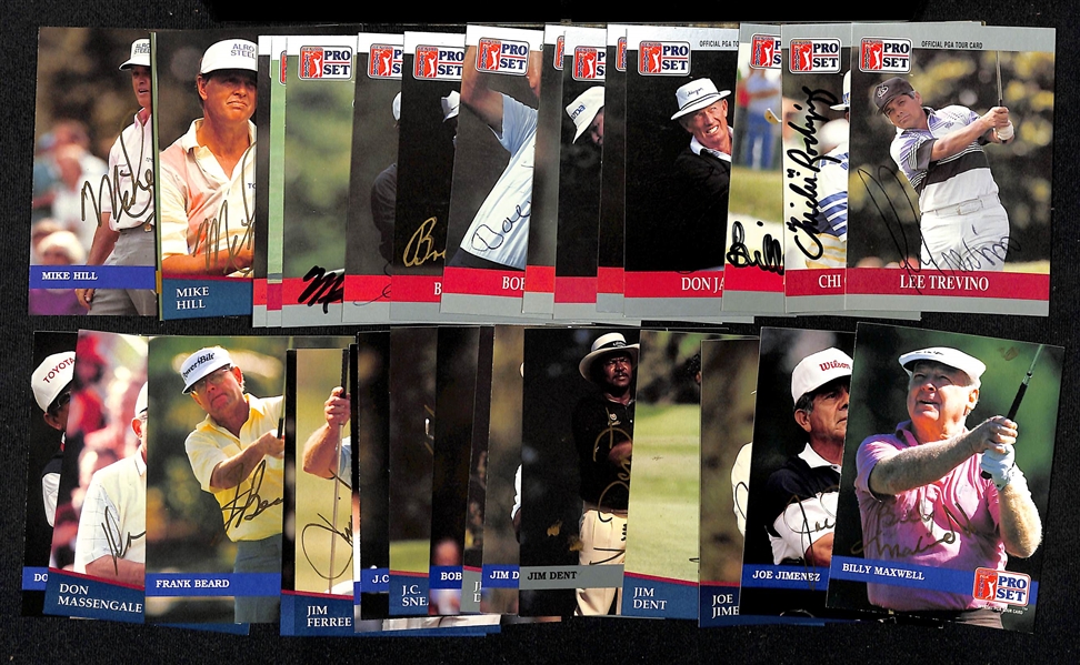 Lot of (36) 1990 Pro Set Autographed Golf Cards w. Lee Trevino