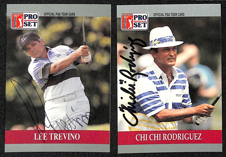 Lot of (36) 1990 Pro Set Autographed Golf Cards w. Lee Trevino