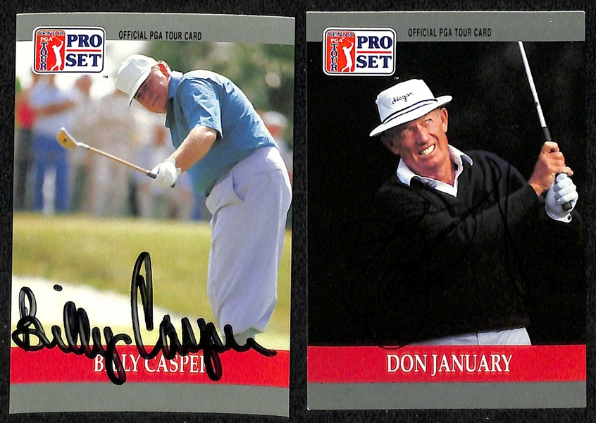 Lot of (36) 1990 Pro Set Autographed Golf Cards w. Lee Trevino