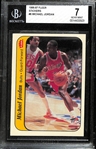 1986 Fleer Michael Jordan Rookie Sticker #8 Graded PSA 7 NM