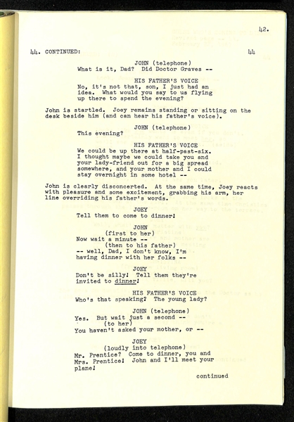 Original Movie Screenplay of Guess Who is Coming to Dinner from the Estate of Jerry Lewis (Dated February 15, 1967)