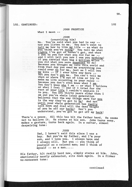 Original Movie Screenplay of Guess Who is Coming to Dinner from the Estate of Jerry Lewis (Dated February 15, 1967)
