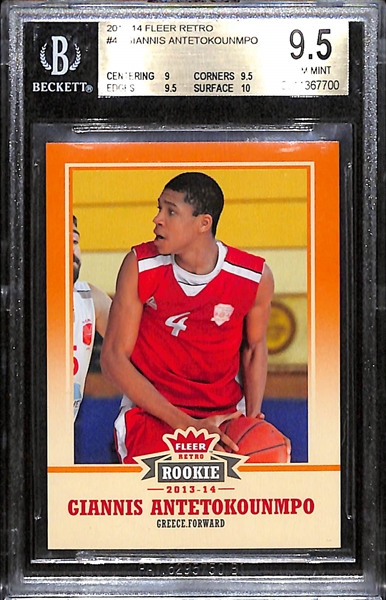 2013-14 Fleer Retro Giannis Antetokounmpo Rookie Graded BGS 9.5 Mint!