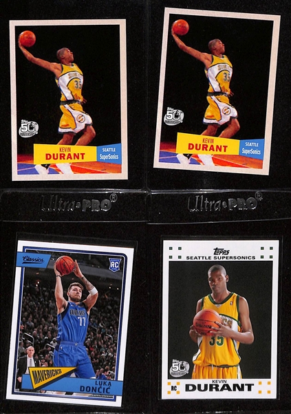 (4) Basketball Rookie Cards - (1) Luka Doncic Chronicles Classics & (3) Kevin Durant Topps Cards